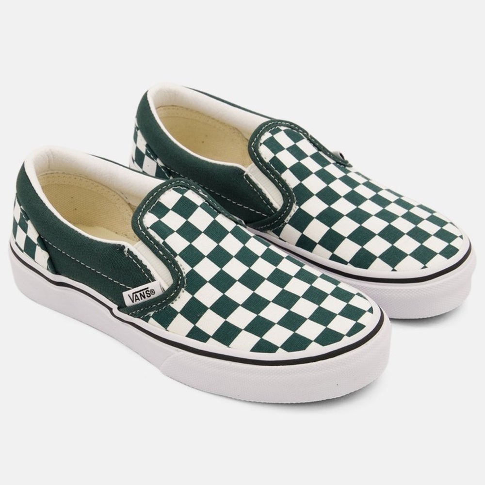 Vans 13.5 Kids Slip-Ons Checkered Green
